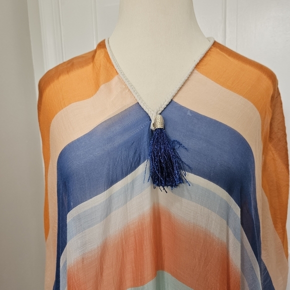 Pool To Party By Subtle Luxury Open shoulder Dress Coverup With Tassle One Size - Picture 4 of 17